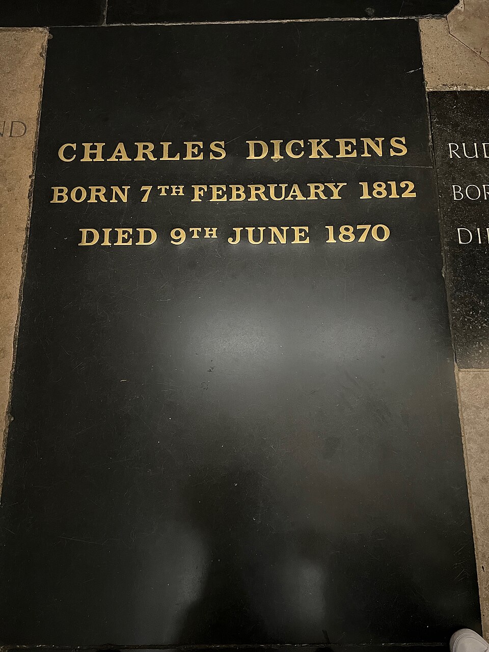 La modeste tombe de Dickens — Westminster Abbey