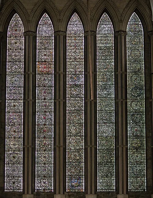 Détail de la verrière des Cinq Sœurs