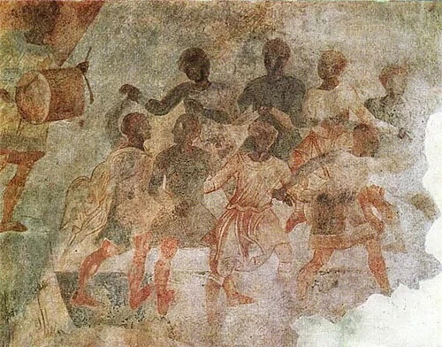 La fresque des danseurs médiévaux — Rila Monastery
