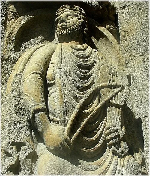 Le roi David musicien — Catedral de Santiago de Compostela