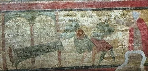Die Inschrift von Sankt Clemens und Sisinnius — Basilica di San Clemente