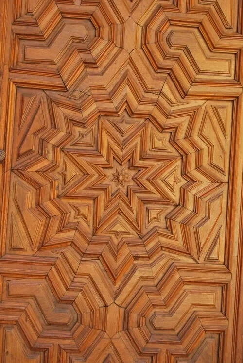 Geometric Wood Door