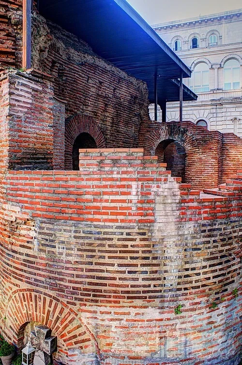 Curved Masonry Detail — Saint George Rotunda Church, Sofia audio guide stop