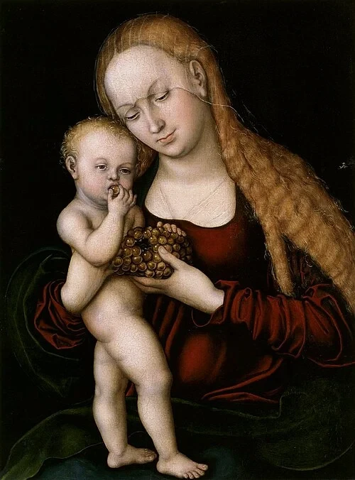 Vierge à l'Enfant mangeant des raisins — Burg Eltz