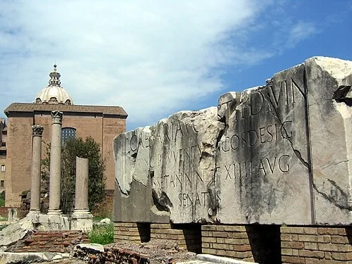 Mémorial des héritiers — Mausoleo di Augusto
