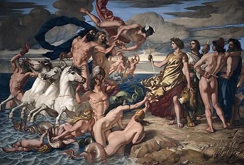 Neptuno rindiendo su corona a Britannia