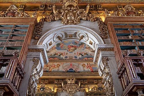 Détail de l'Arcade Baroque — Biblioteca Joanina