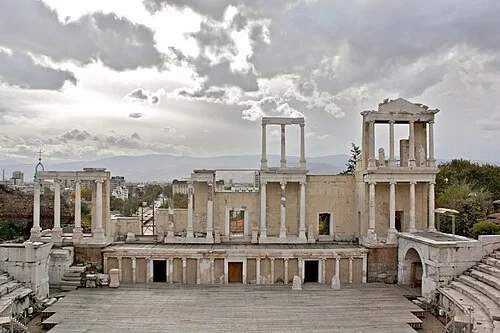 Le mur de scène — Roman theatre of Plovdiv