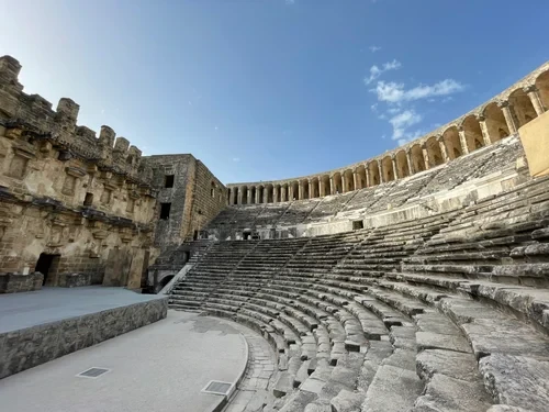 First View of the Cavea — Aspendos Antik Tiyatrosu audio guide stop