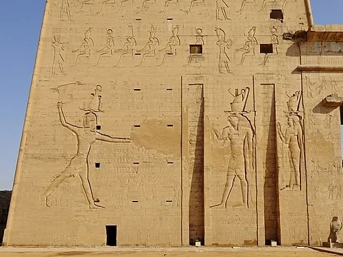 Relief of the Pharaoh Smiting Enemies — Temple of Edfu audio guide stop