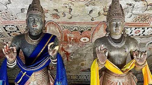 Deities of Saman and Vishnu — Dambulla cave temple audio guide stop